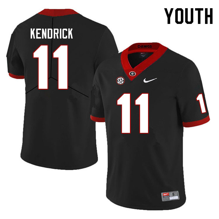 Youth #11 Derion Kendrick Georgia Bulldogs College Football Jerseys Sale-Black